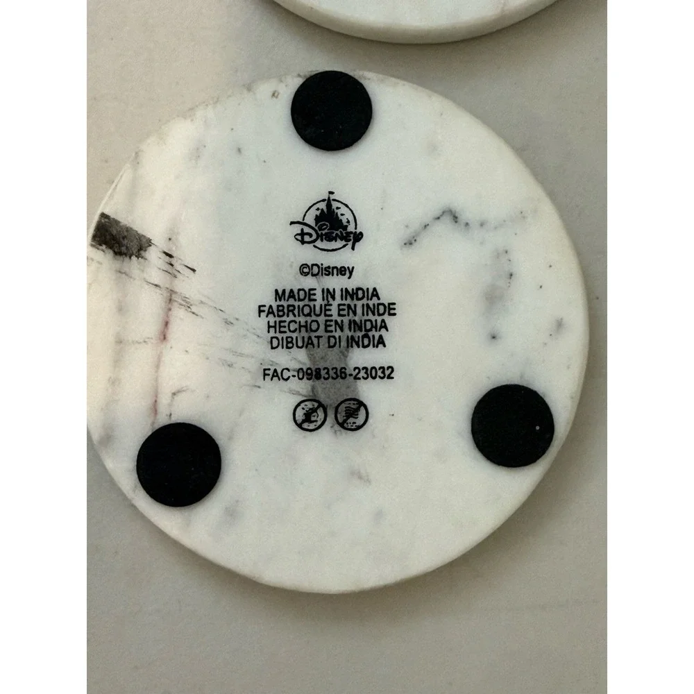 Mickey IMouse Icon Homestead Marble Coaster Set Disney 4 Total